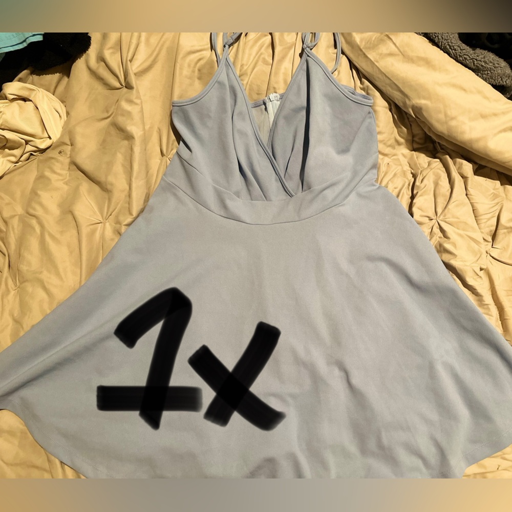 Gray and Blue Long Sleeve Tops